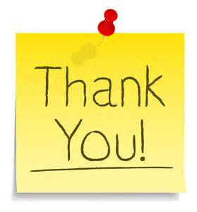 Thank You on post-it note